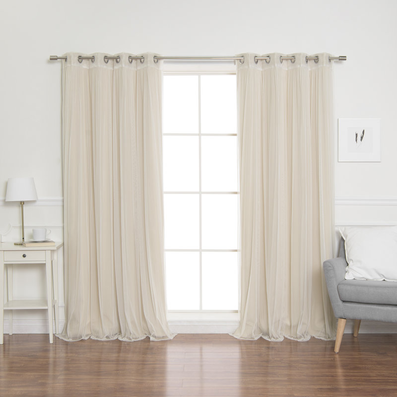 Natascha Polyester Sliding Panel, Beige, 52" W x 84" L