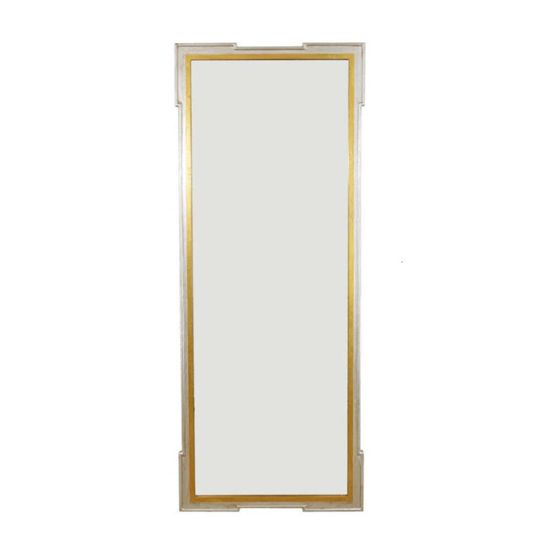 Parz Flat Wall Mirror, Silver/Gold Leaf