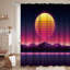 Rideau de douche Retro Futuristic Summer Sky Wave avec 12 crochets-1796308704