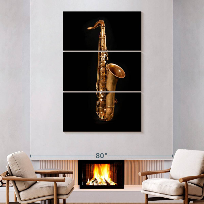 Abarca Brass Saxophone, 74" H x 48" W