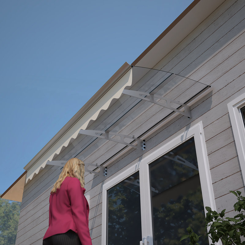 Premium Quality Door And Window Awning For Wooden House, Durable And Protective, Silver/Clear