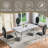 70" Dining Table Set, Faux Marble Dining Table Set With High Backrest Dining Chairs, Modern Kitchen & Dining Room Sets-2028345410-2031958850-2031958686