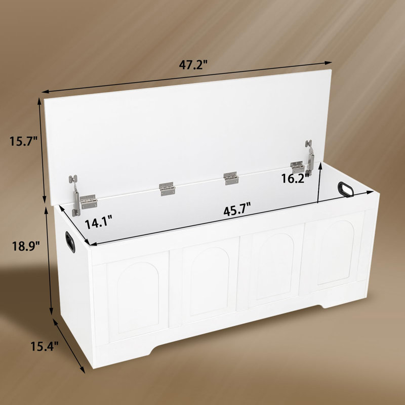 Coffre de rangement 47,2 po, White