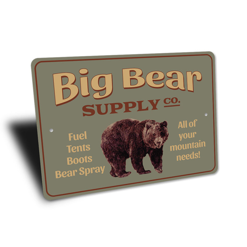 Enseigne en aluminium Big Bear, H 18 po x l 12 po x P 0,06 po