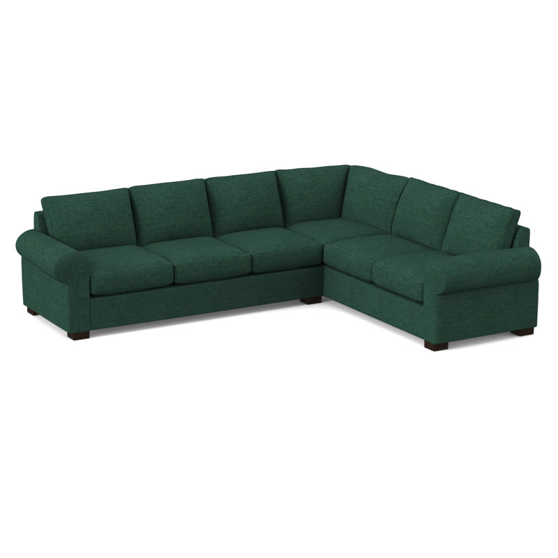 119" Wide Sleeper Corner Sectional, Hybrid, Antic Jade