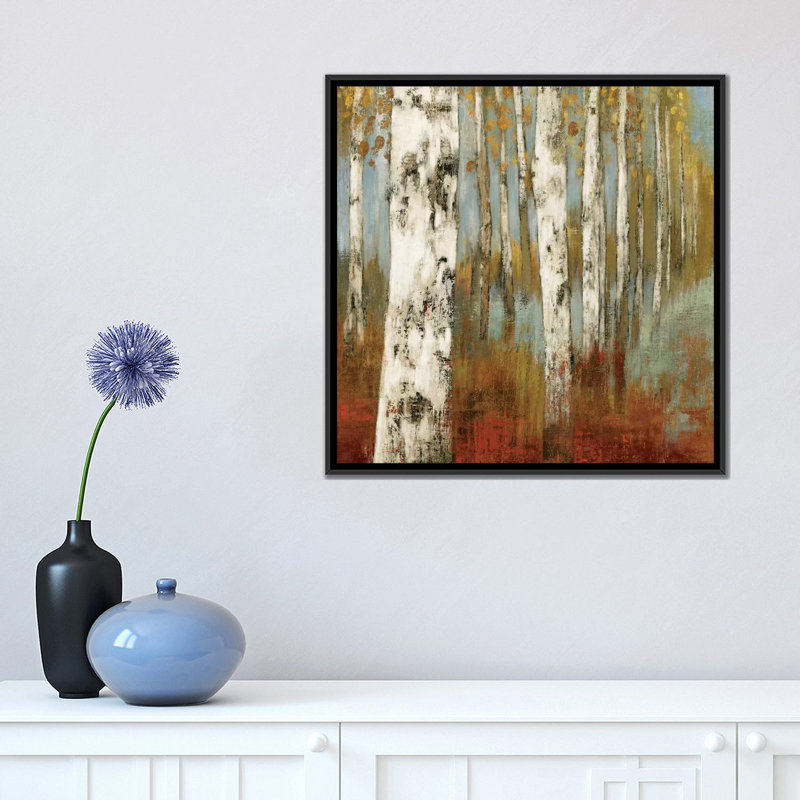 « long the path ii », reproduction sur toile, H 18 po x l 18 po x P 1,5 po, Toile encadrée noire, Pas de tapis