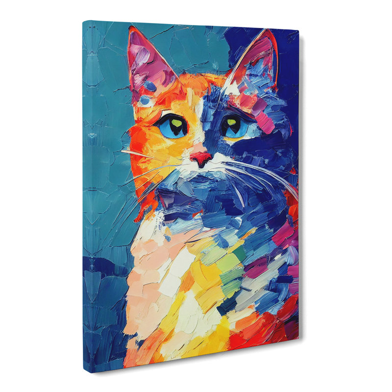 Cat Palette Knife Vol.2 - Wrapped Canvas, 60cm H x 40cm W x 3cm D