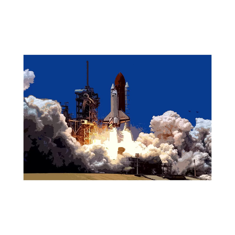 Into Outer Space 1 Piece Wrapped Canvas Wall Art, 30.48 cm H x 45.72 cm W