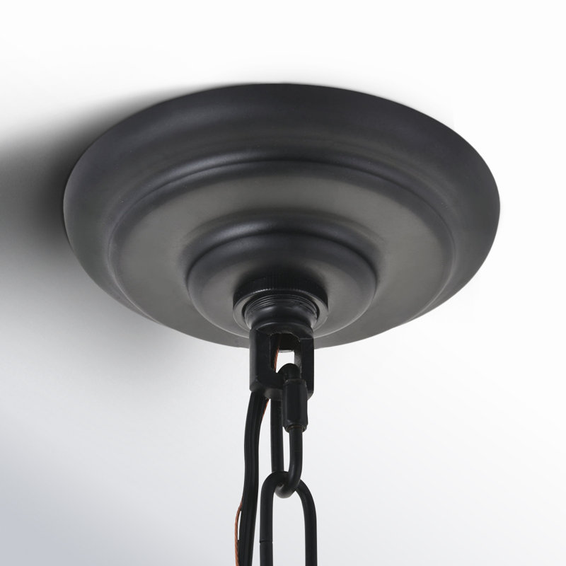 Ableton Iron 6-Light Chandelier, Noir/laiton, H 18 po x l 30 po x P 30 po