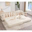 Canapé modulaire en L 110,75 po, canapé modulaire en velours côtelé, avec repose-pieds mobile, porte-gobelets, 8 coussins décoratifs, poche latérale, déplier dans un lit-1769604755