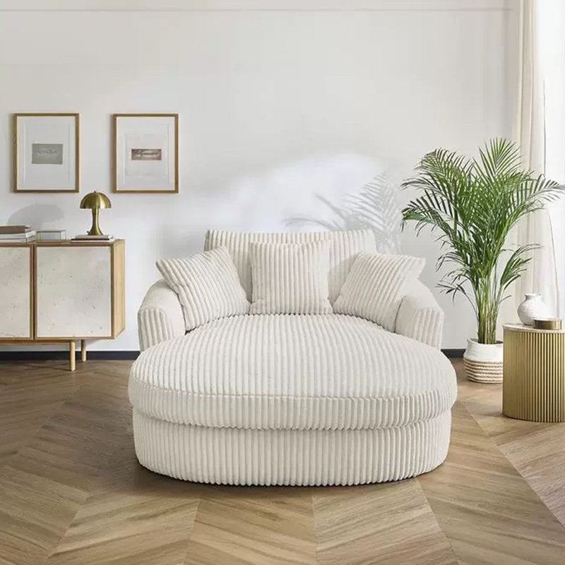 Comfortable solid pine chair, Off-white