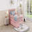 Twin Size Wooden Frame Material Platform Bed Frame With Guardrails On Both Sides And Two With Storage Function Drawers,Pink-1679901084-1679901078