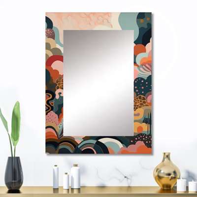 Rose vert Minimalims Explosion II - miroir mural minimaliste, miroir décoratif rose, impression d'art en métal