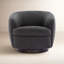 Fauteuil demi-tonneau pivotant rembourré Marcy-101378036