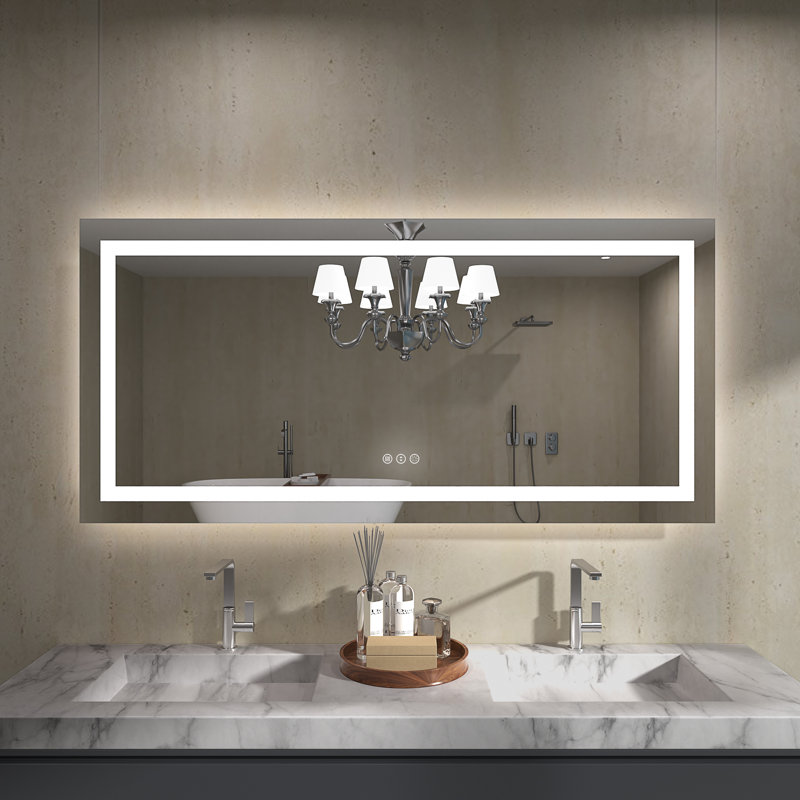 Miroir de salle de bain rectangulaire, 60 po x 28 po