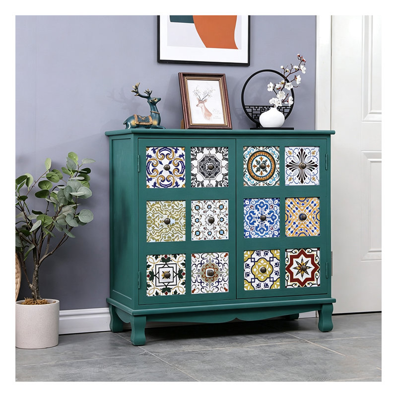 Meuble de rangement bohème Boho, Vert