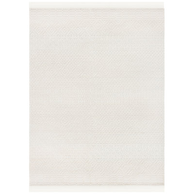 Tapis ivoire en laine tissé à la main Aldeline