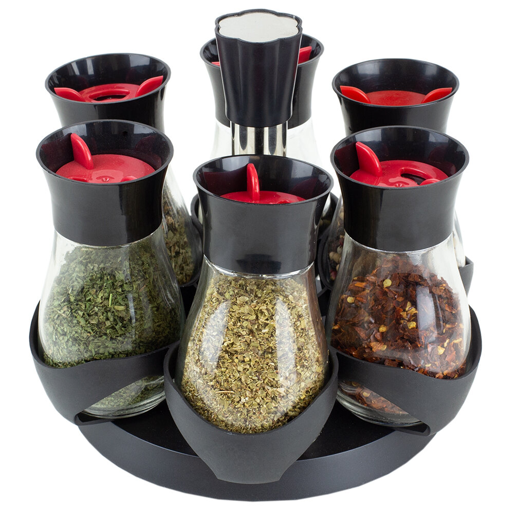 Symple Stuff Freestanding Spice Jar Rack Set with Adjustable