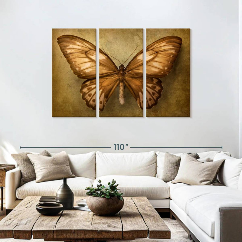 Vintage Butterfly, 48" H x 74" W