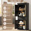 Garde-manger 69 po avec tiroir, 2 tablettes réglables et 4 portes en rotin, armoire de rangement pour la cuisine de ferme