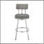 Tabouret tournant 30 "en acier inoxydable brossé avec similicuir gris Verin