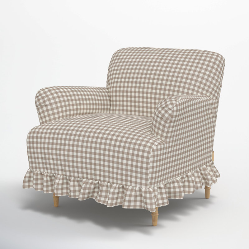 Fauteuil Maggie Ruffle, Brun clair vichy classique