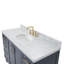 Meuble-lavabo simple en bois massif de 55 po de couleur bleu nuit avec plateau en marbre de Carrare de 1,5 po Freitas, évier ovale central-1413195297-1446251537