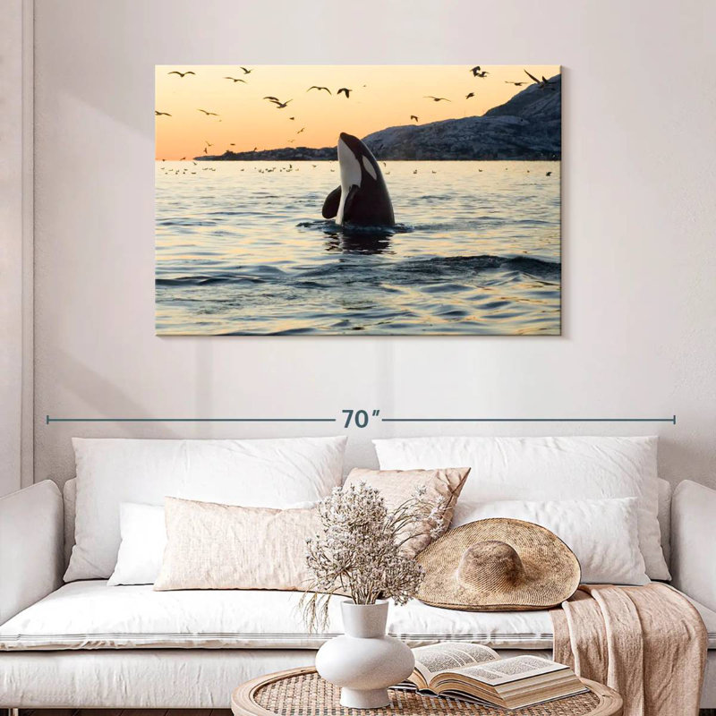 Brampt Spyhopping Orca Whale, 30" H x 45" W
