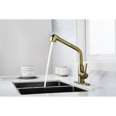 Spot Gold Stainless Steel Utility Sink Faucet With Single Pull-Out And Dual Spray, 360 Rotating Nozzle, Rust Finish, Ideal For Daily Water Use Spray Function In Steel, High Nozzle 360, Easy