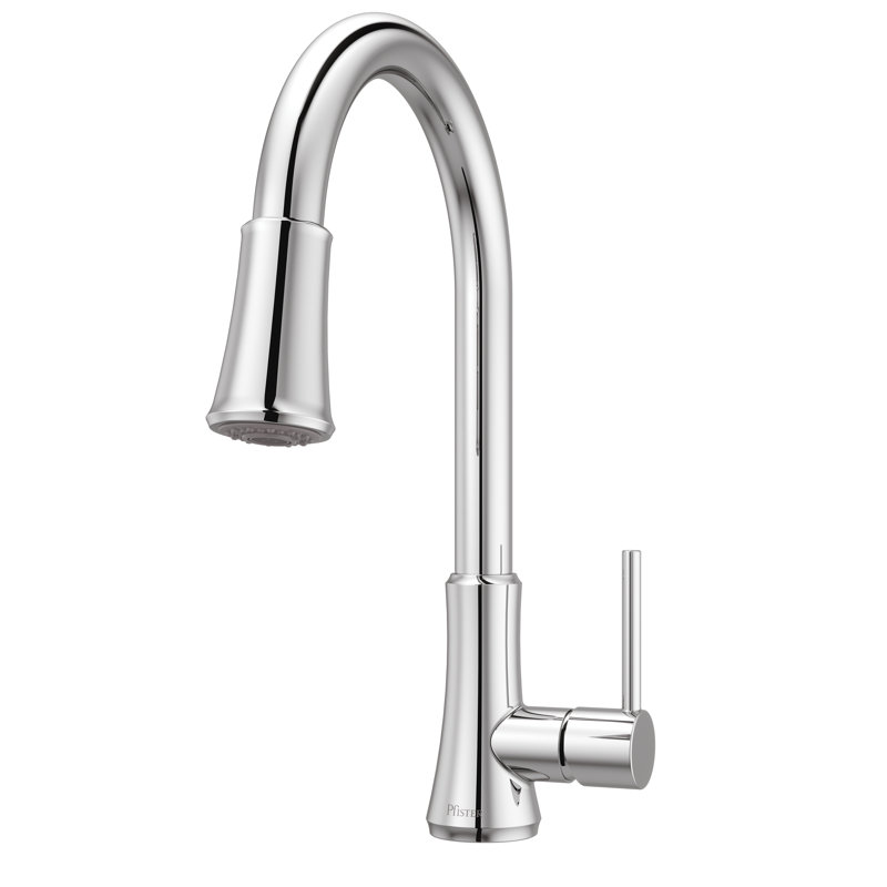 Pull Down Single Handle Kitchen Faucet, Polished Chrome