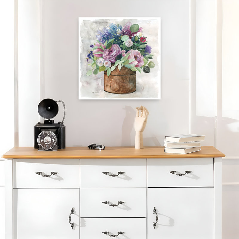 «My English Garden Delicate Elegant Romantic Lilac Peony», art mural printanier, H 18 po x l 18 po