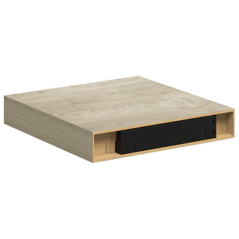 Wall Shelf Floating Shelf Wall Mounted Display Shelf for Photo Frame, 1.5" H x 9.3" W x 9.1" D, Oak