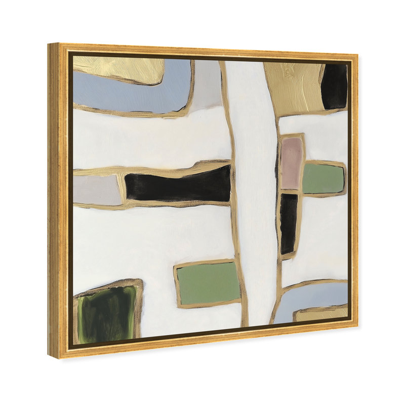 A Night With Klimt II Canvas Abstract Print by Oliver Gal, Black Frame, 12 x 12, 17"H x 17"W, Gold Frame