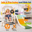  Glissoire pour enfants 8 en 1 pour tout-petits, ensemble de jeu pour tout-petits avec panier de basketball, grimpeur et espace de rangement-118720050