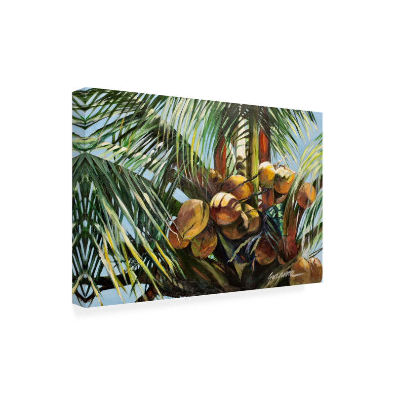 Toile d'extérieur «Los Cocos» de Suzanne Wilkins, H 12 po x l 19 po x P 1,5 po