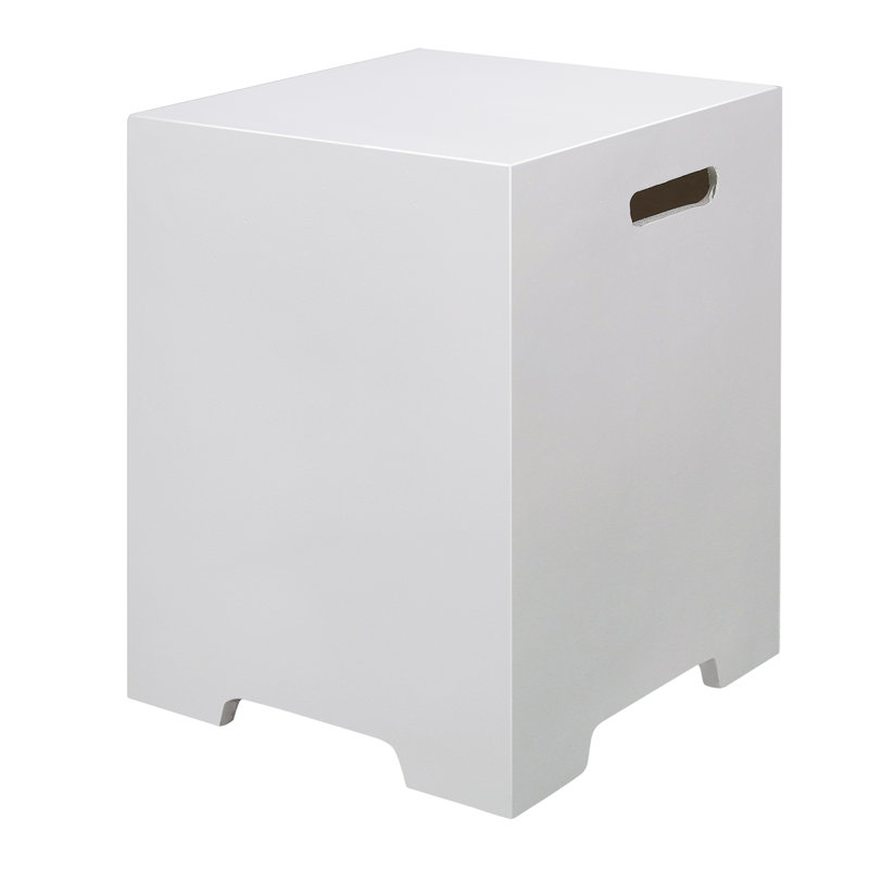 Laurina Petite table d'appoint carrée Garden Square, table de bout intérieure / extérieure, Blanc