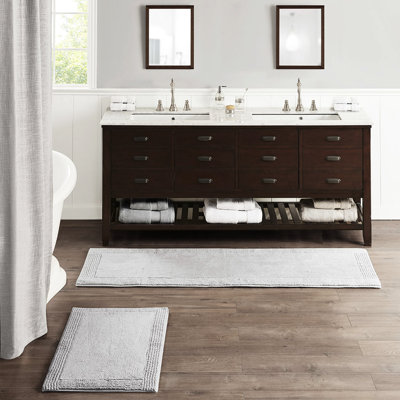100% Cotton 3000Gsm Bath Rug, Grey 21X34", Superior Softness And Durability Heavyweight Hygienic