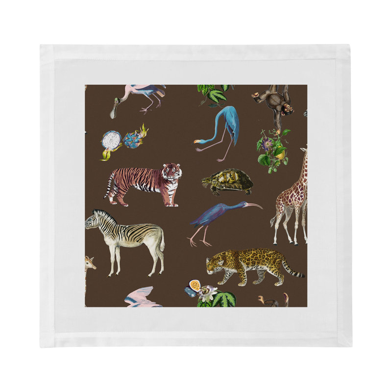 Exotix Cotton Sateen Dinner Napkins, Brown