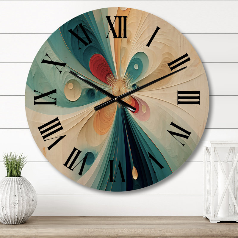Horloge murale en bois massif Tevy, Moyenne