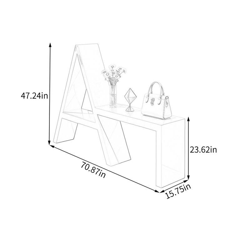 Table de présentation à cadre clair vert clair, H 47,24 po x l 70,87 po x P 15,75 po