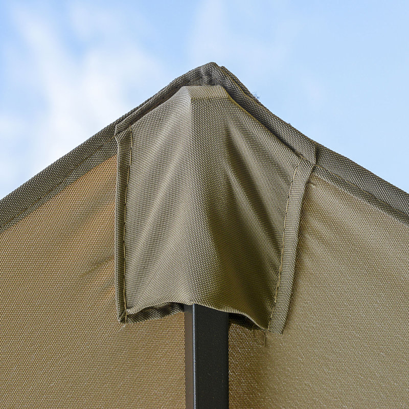 Parasol d'extérieur rectangulaire en acier 15 'Tayab, Brun