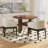 Modern Farmhouse 5-Piece Round Dining Set - Solid Wood Table With X-Base & Upholstered Bucket Chairs-729011269-729011272-729011273
