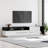 White With Black High Gloss TV Stand For 60 To 70 Inch Tvs With 2 Closed Storage Spaces, 1 Door And 1 Drawer
