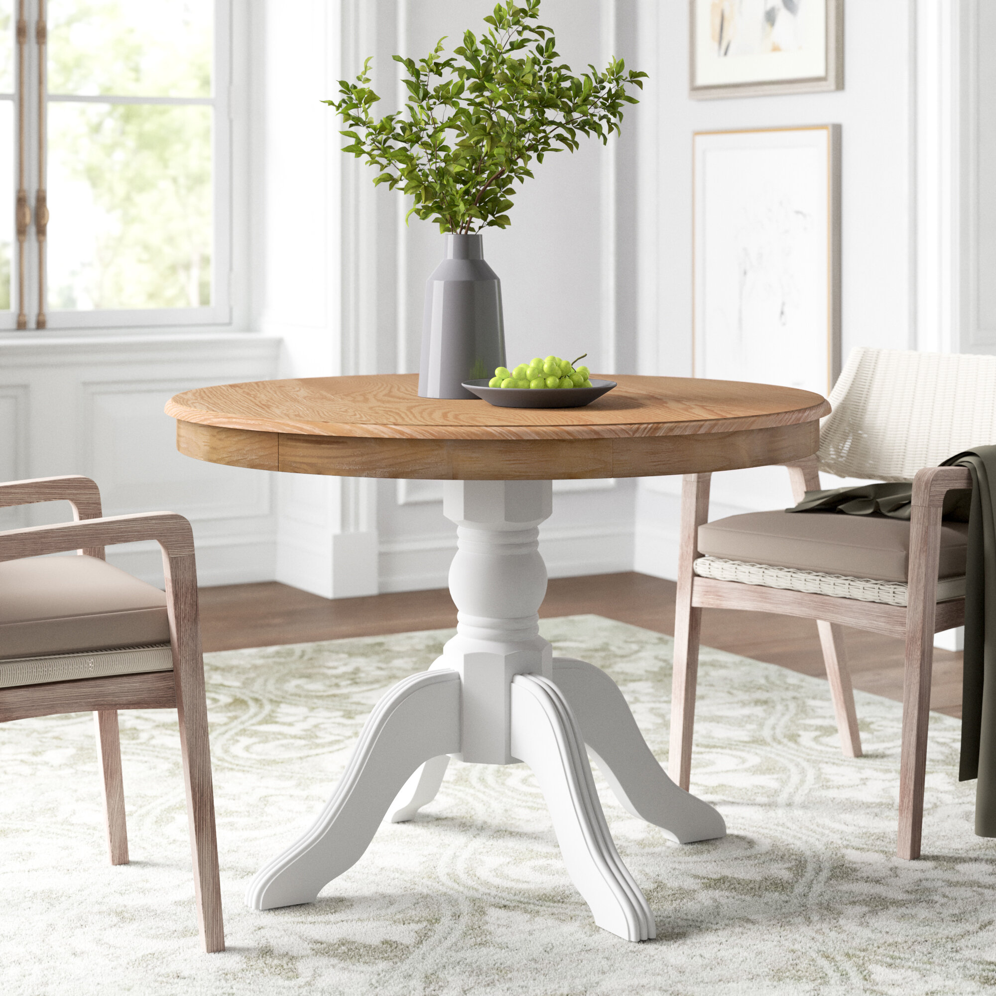 Parke 42” Round Sold Pine Pedestal Dining Table