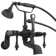 P1014 British Telephone Tub Faucet with Metal Handheld Shower and Lever Handle