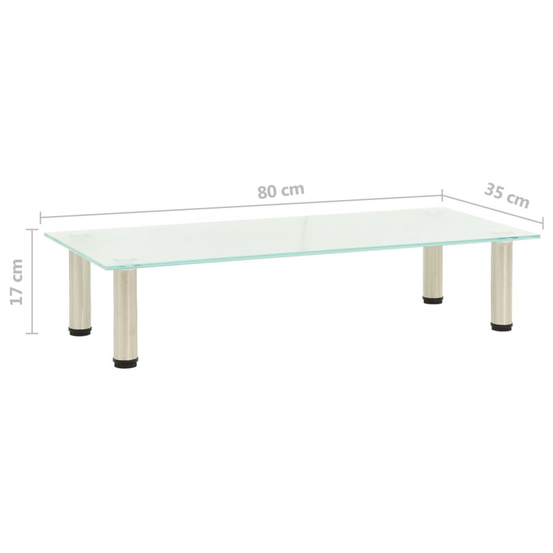 Prattsville TV Stand for TVs up to 32", 17" H x 60" W x 35" D, Frosted/Silver