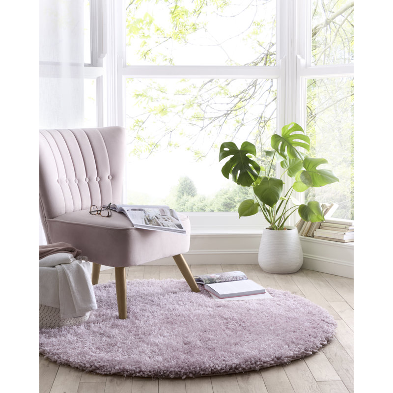 Bakhita Solid Colour Machine Tufted Area Rug, Round 133cm