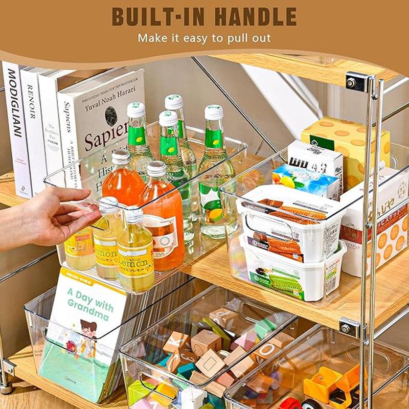 Paquet de 6 bacs de rangement transparents avec couvercles, boîtes de rangement empilables de 7 pintes pour le rangement et l'organisation, contenants de rangement en plastique avec couvercles, bacs en plastique avec poignées pour le bureau, la chambre 