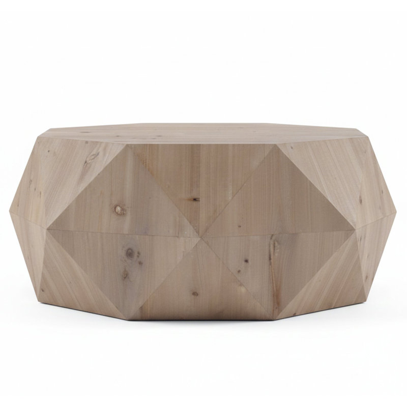 38.58"Three-Dimensional Embossed Pattern Design American Retro Style Coffee Table