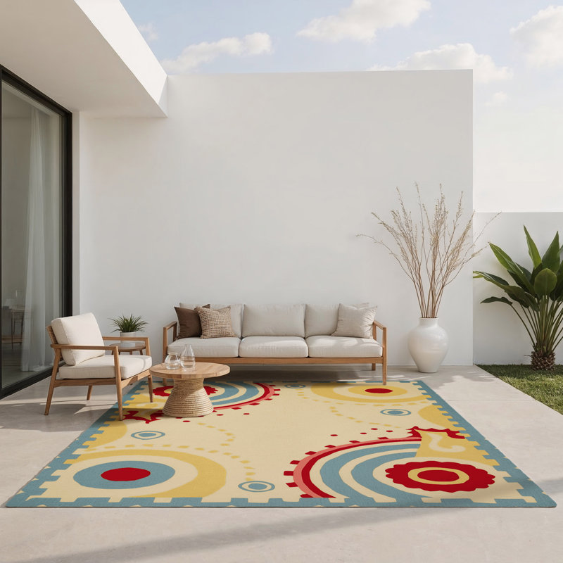 Perky Ripple Indoor And Outdoor Area Rug, Rectangle 1'6" x 2'6"